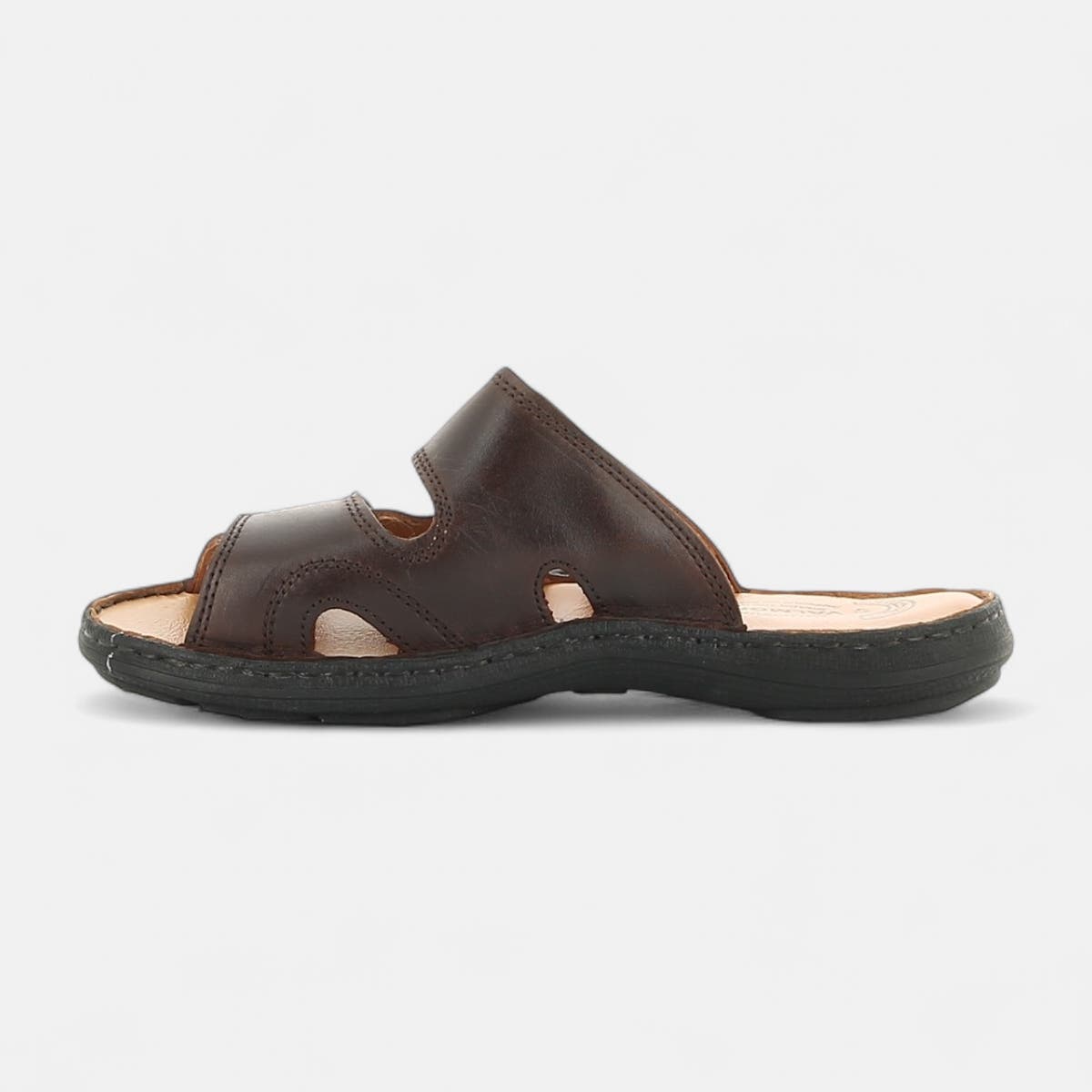 Mules Homme en cuir marron
