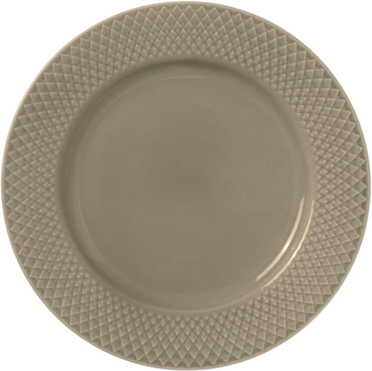 Lyngby Porcelæn Rhombe Earth Frokosttallerken Ø23 cm clay Brun