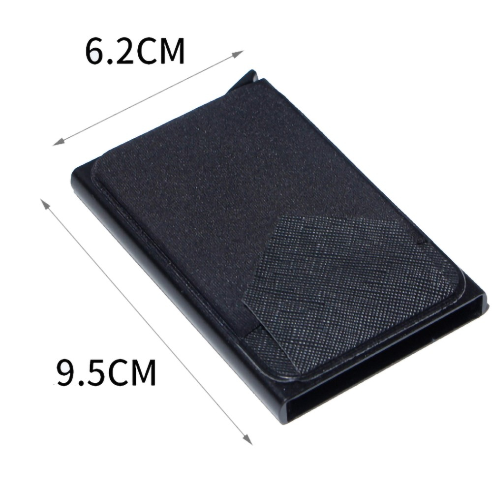 Mini Kreditkarten Aluminium Etui mit Kartenauswurf-Mechanismus   Münzfach (RFID Schutz) - Silber