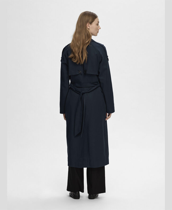 Selected Femme SLFNEW BREN LS TRENCH COAT B NOOS Mørkeblå