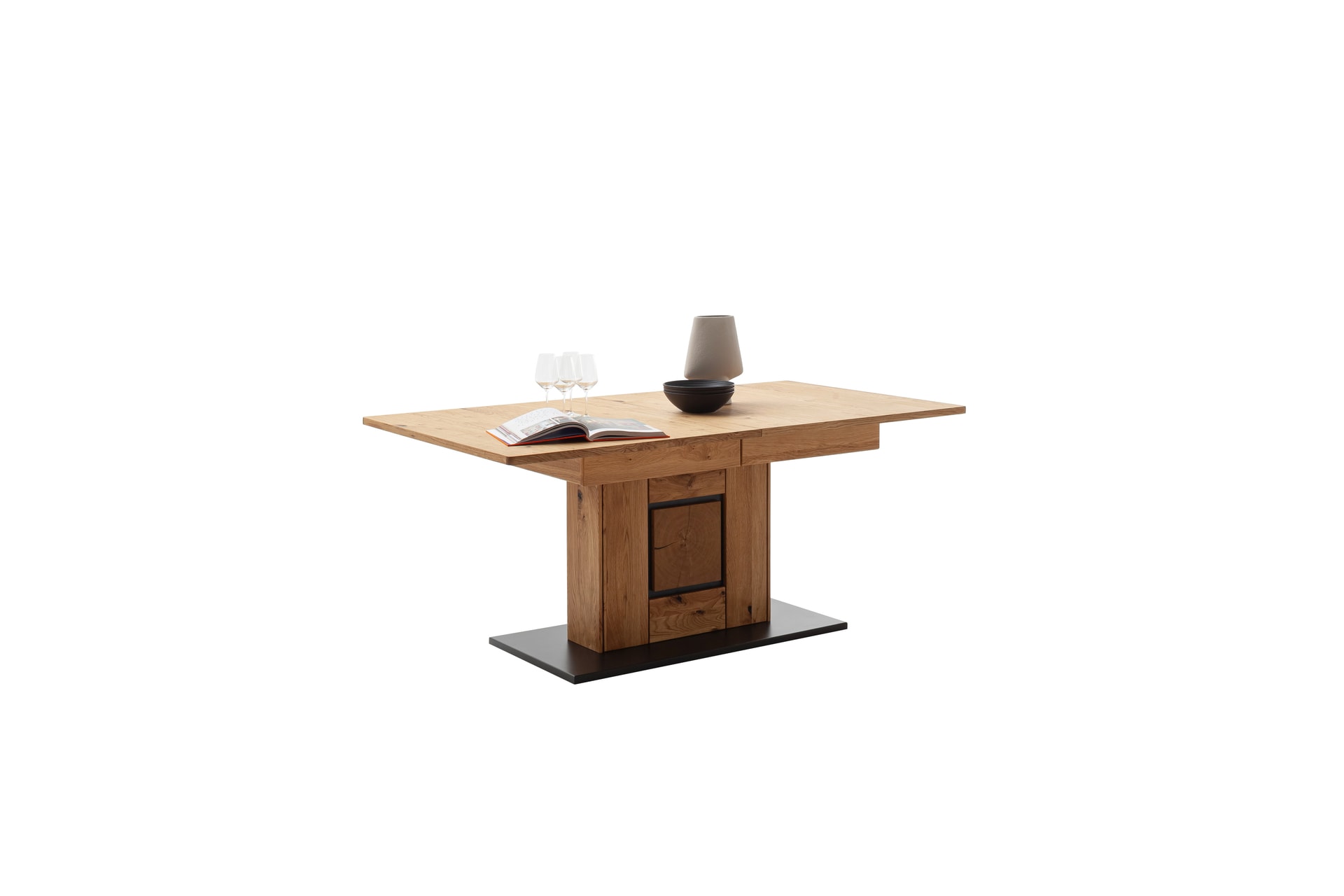 CASAVANTI Esstisch ASSINI 180(230)x100 cm Ast/Balkeneiche Anthrazit