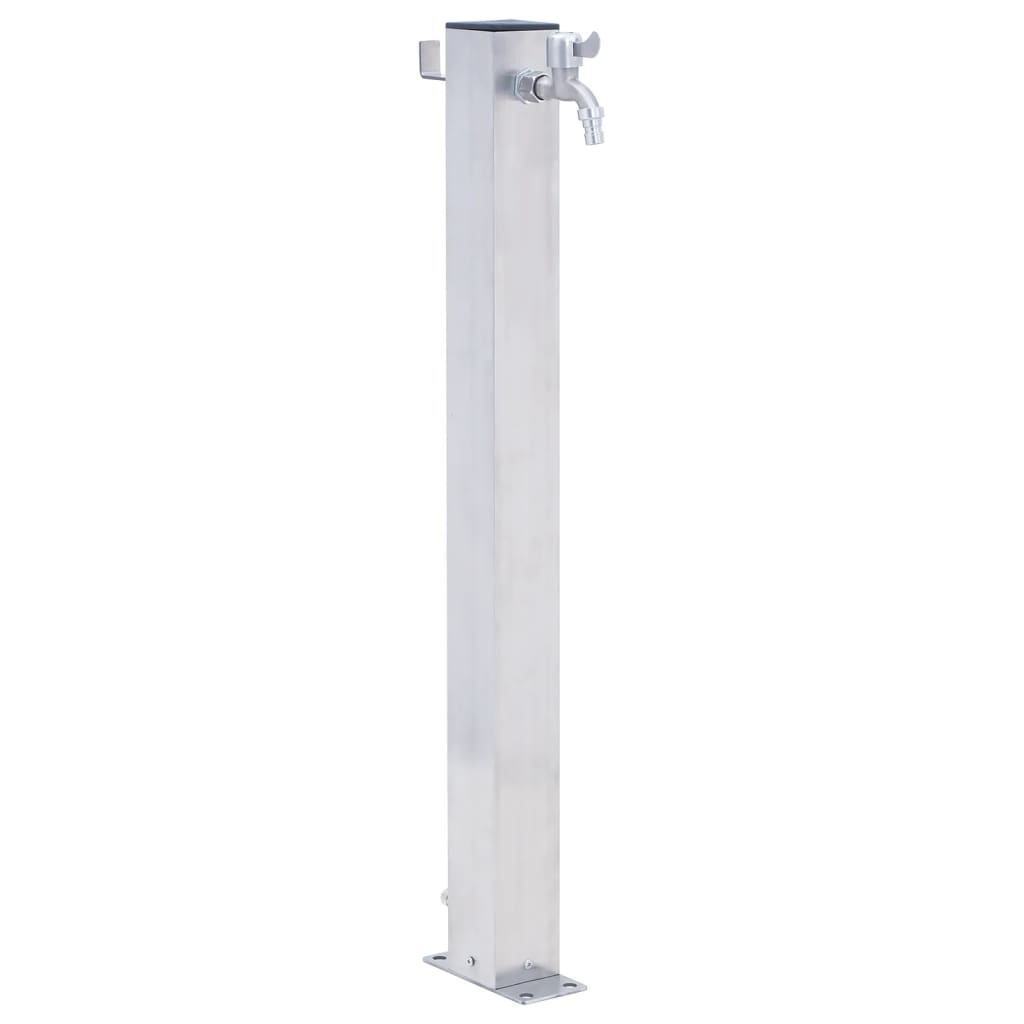 Colonne à eau de jardin 80 cm acier inoxydable carré