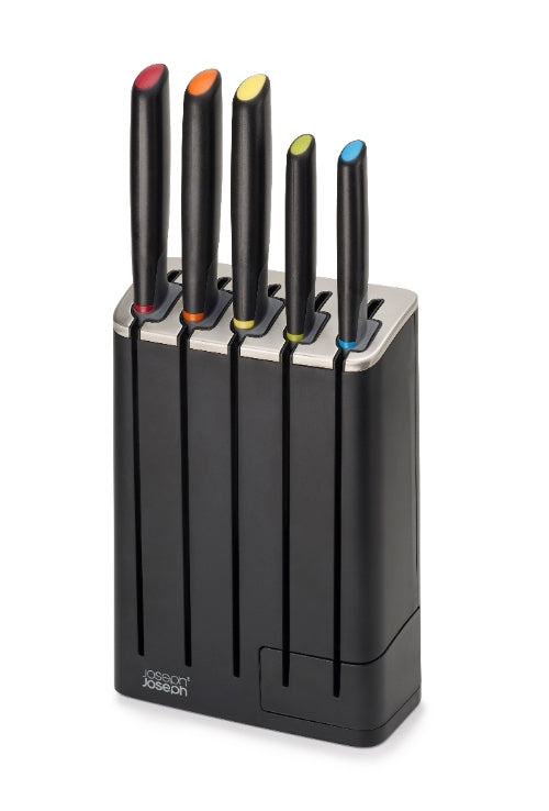 SlimBlock met Set van 5 Elevate Messen - Zwart - Joseph Joseph