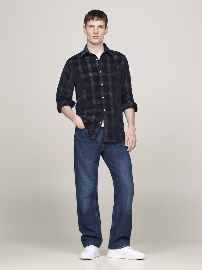 Tommy Hilfiger CORDUROY CHECK RF SHIRT Desert sky / multi