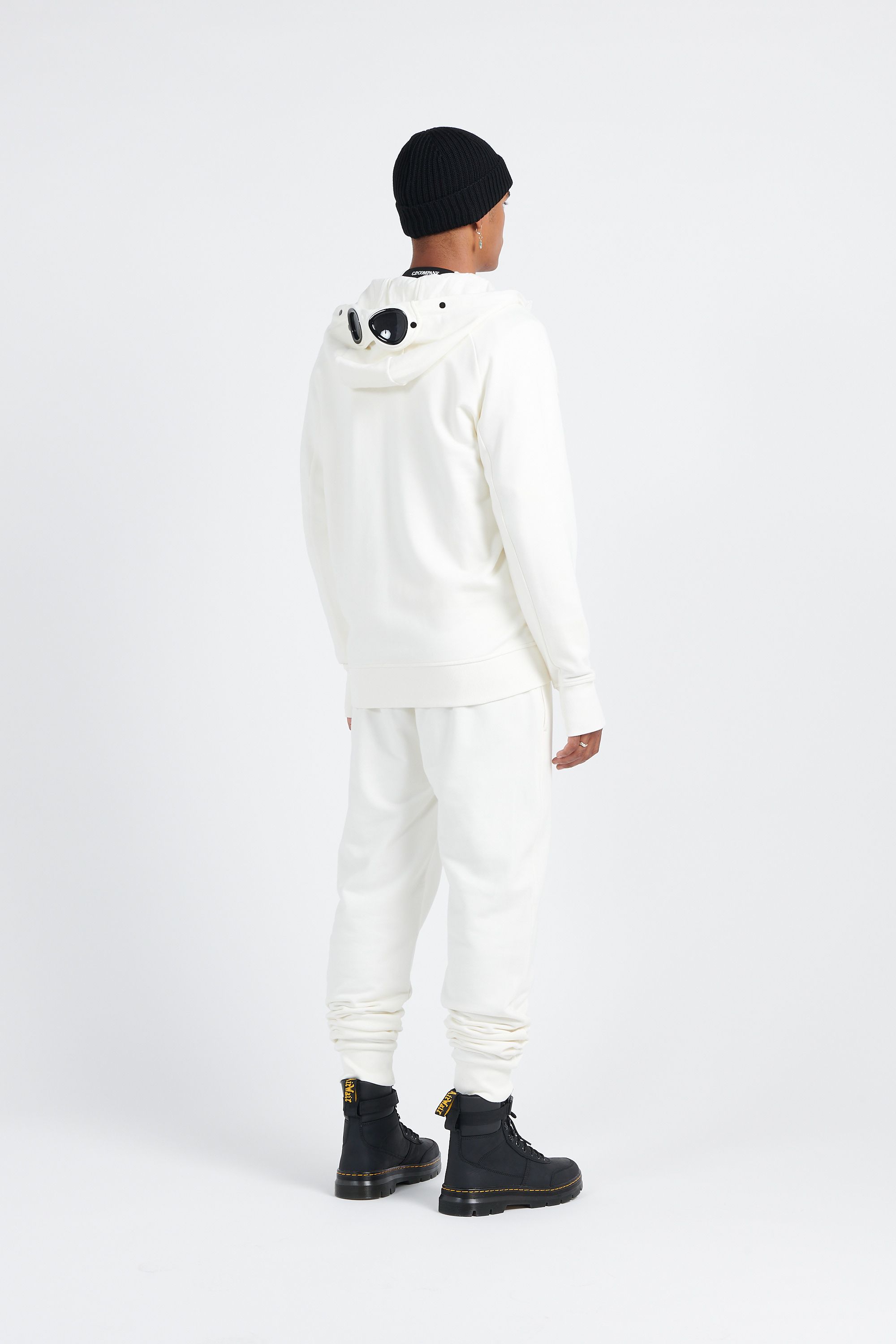 C.P. COMPANY Veste zippée DIAGONAL RAISED FLEECE ZIPPED GOGGLE HOODIE Blanc