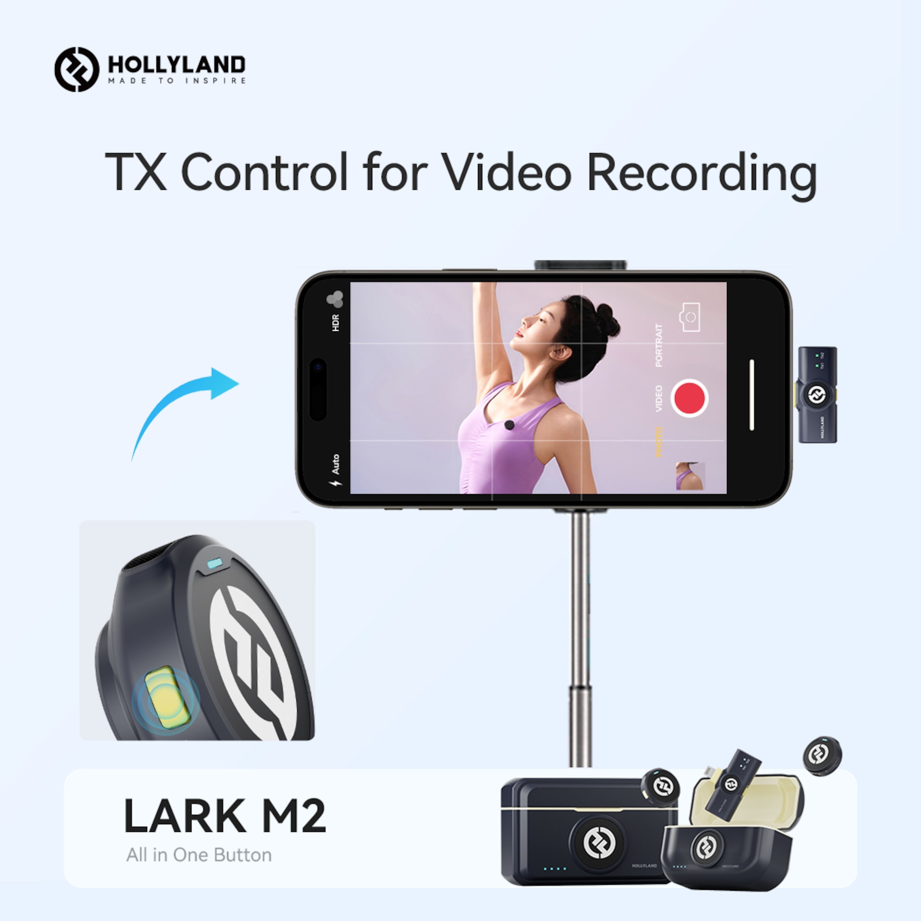 Hollyland Lark M2 Combo Trådløst mikrofonsystem