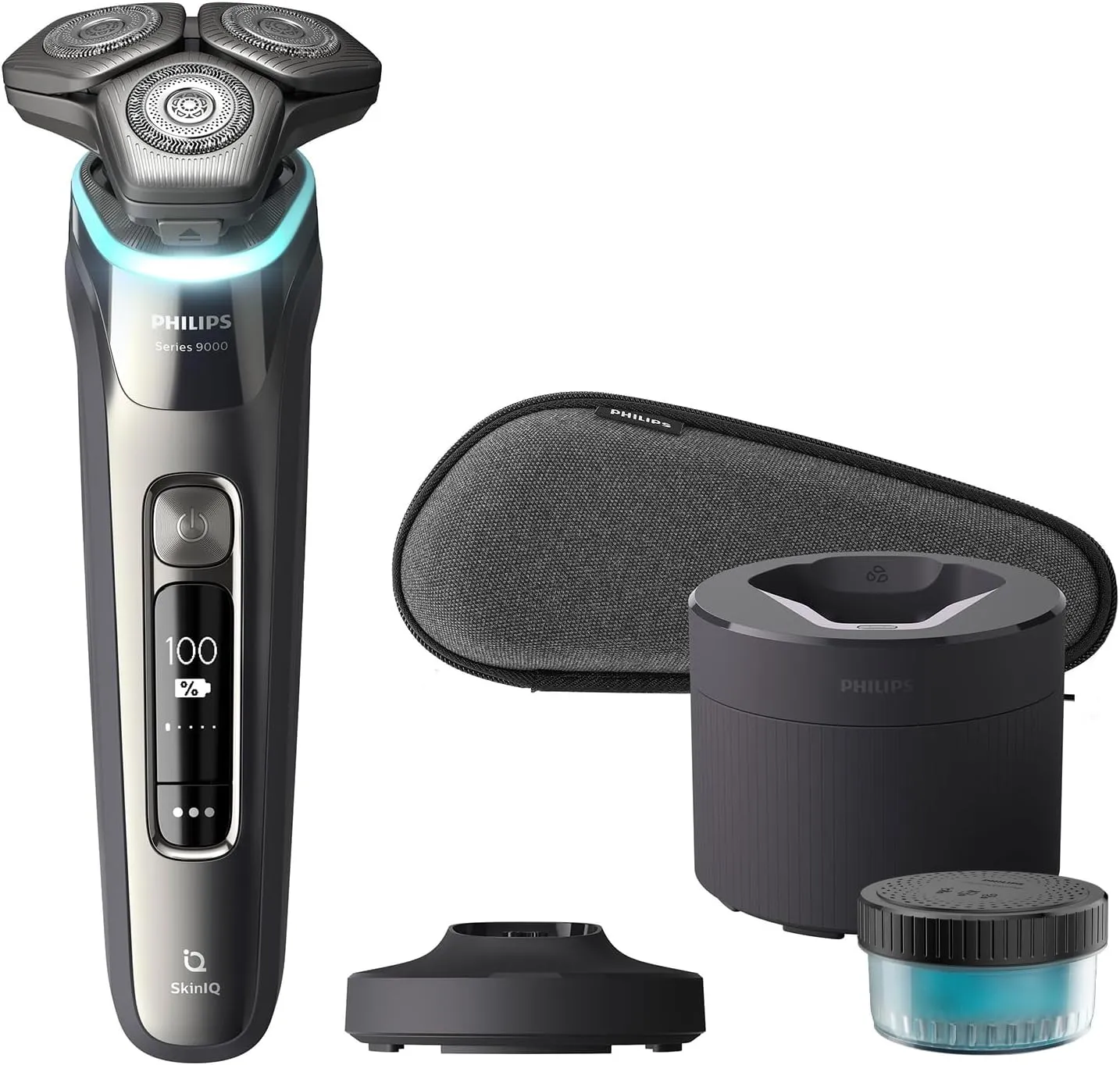 Philips Shaver Series 9000 – Elektrischer Nass- und Trockenrasierer, dunkles Chrom, Modell S9987/55