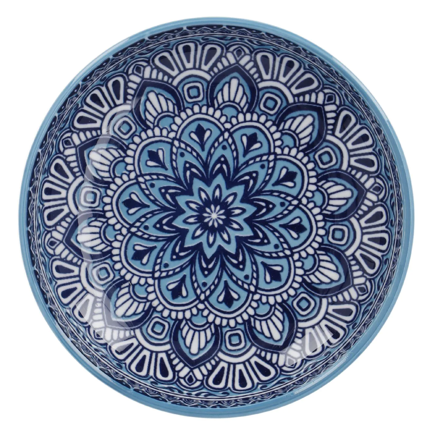 Schale China, flach, blau/hellblau, 15 cm