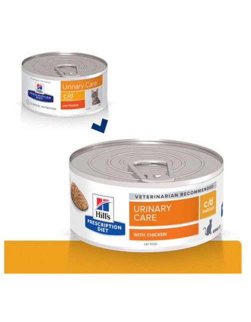 Hill's Prescription Diet C\/D Multicare Urinary Care Blik - Kattenvoer - Kip 156 g