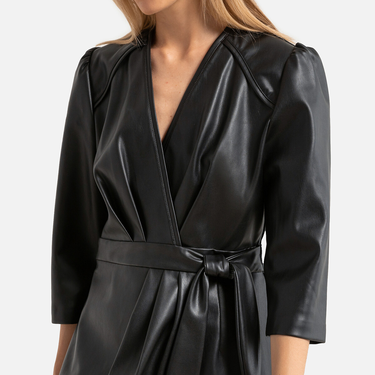 SUNCOO<br>Vestido envelope com detalhe revestido Cereja