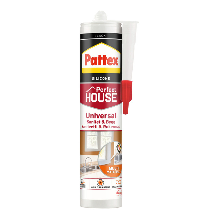 Pattex sanitets- og byggesilikone sort
