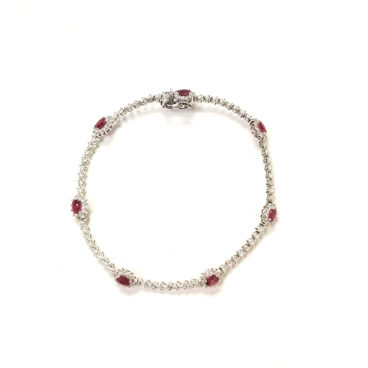 Bracelet d'occasion rubis et diamants 18 cm