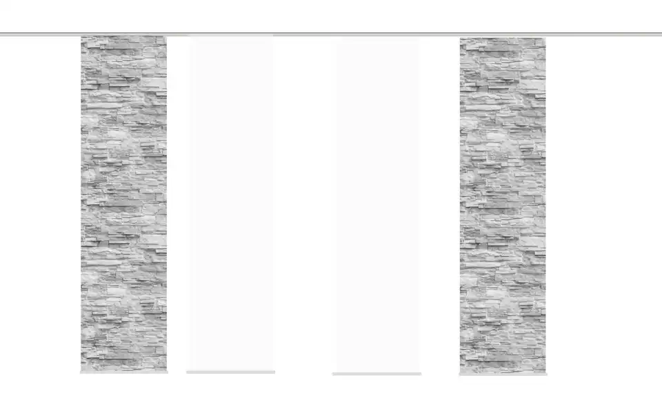 Schiebevorhang Set 4tlg. Grau 4er-Set
