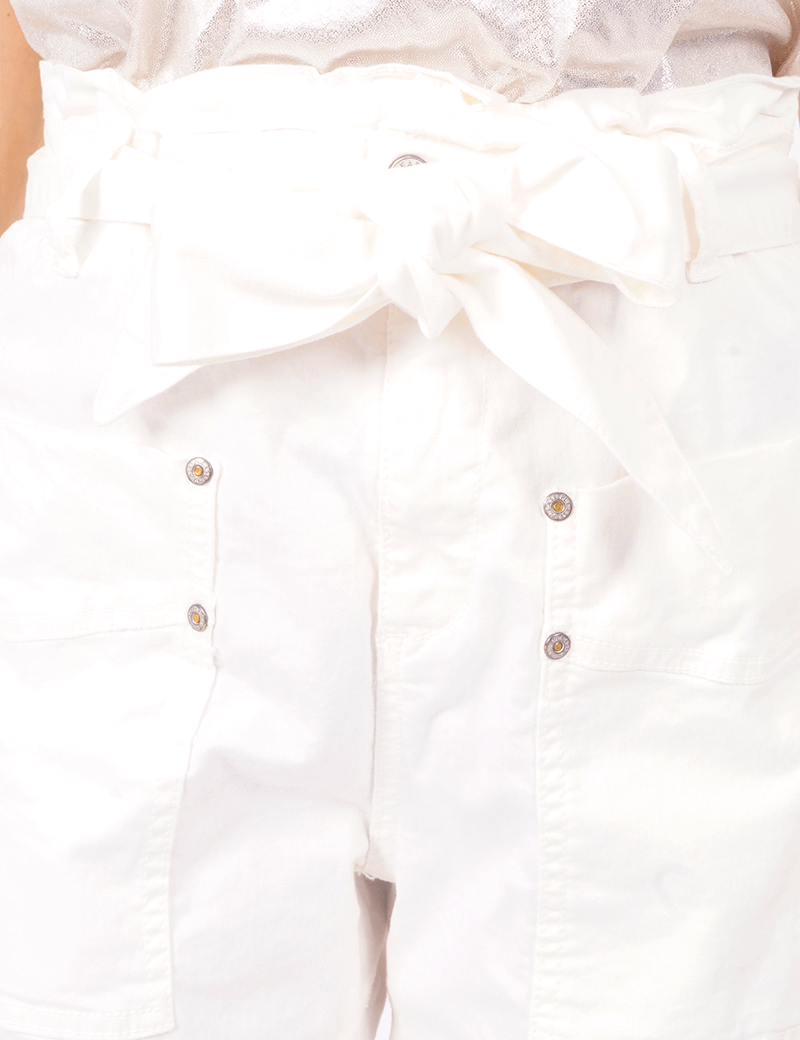 PLEASE SHORT TAILLE HAUTE CEINTURE BIANCO GREZZO