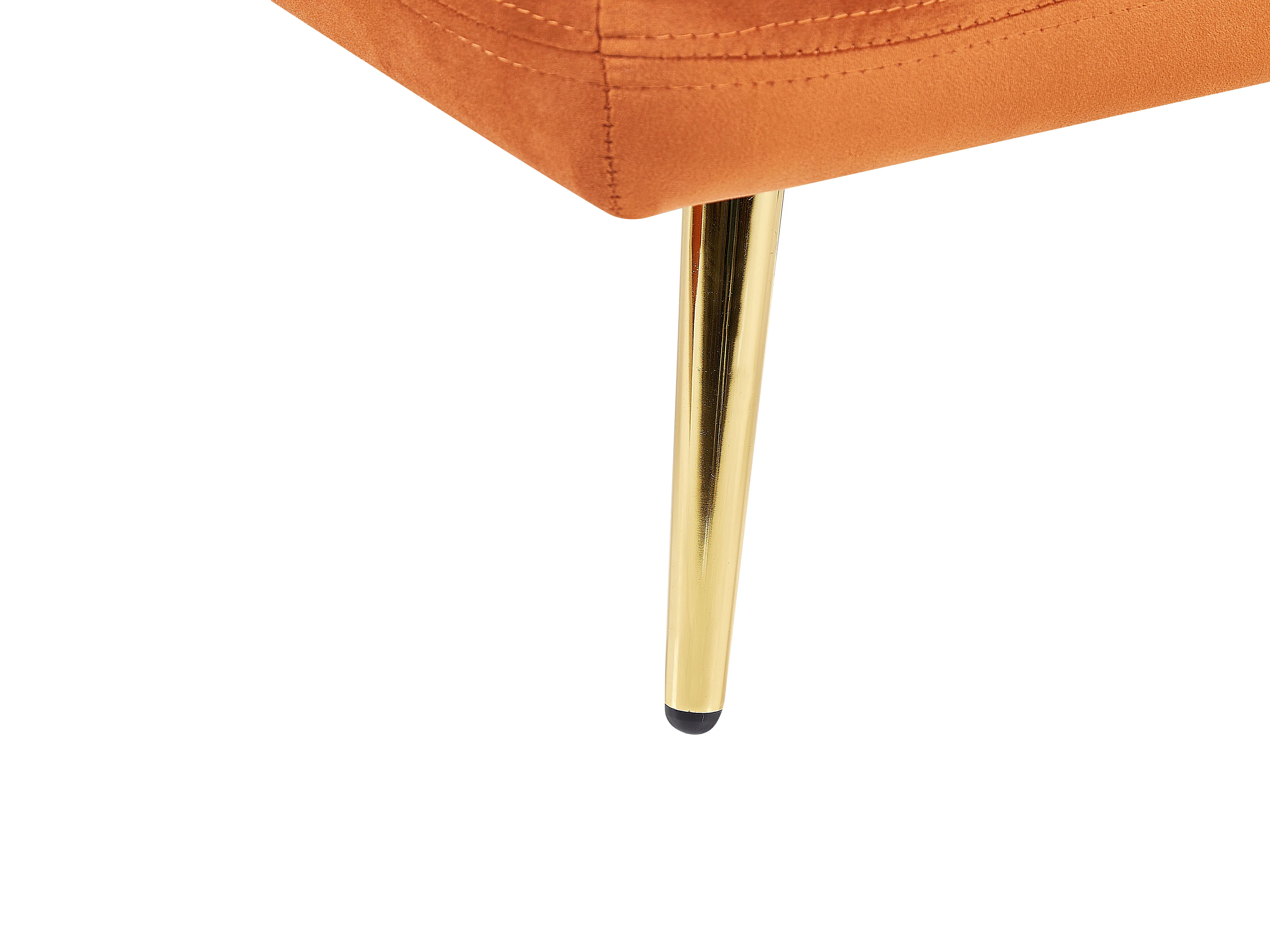 Linkszijdige chaise longue GONESSE Fluweel Oranje