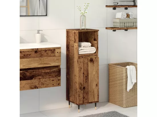 Armoire de salle de bain vieux bois 30x30x100cm bois ingénierie
