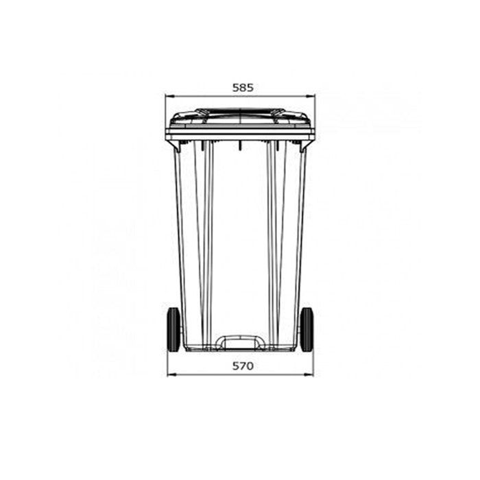 Afvalcontainer 360 liter grijs met blauw deksel (6097150115146)