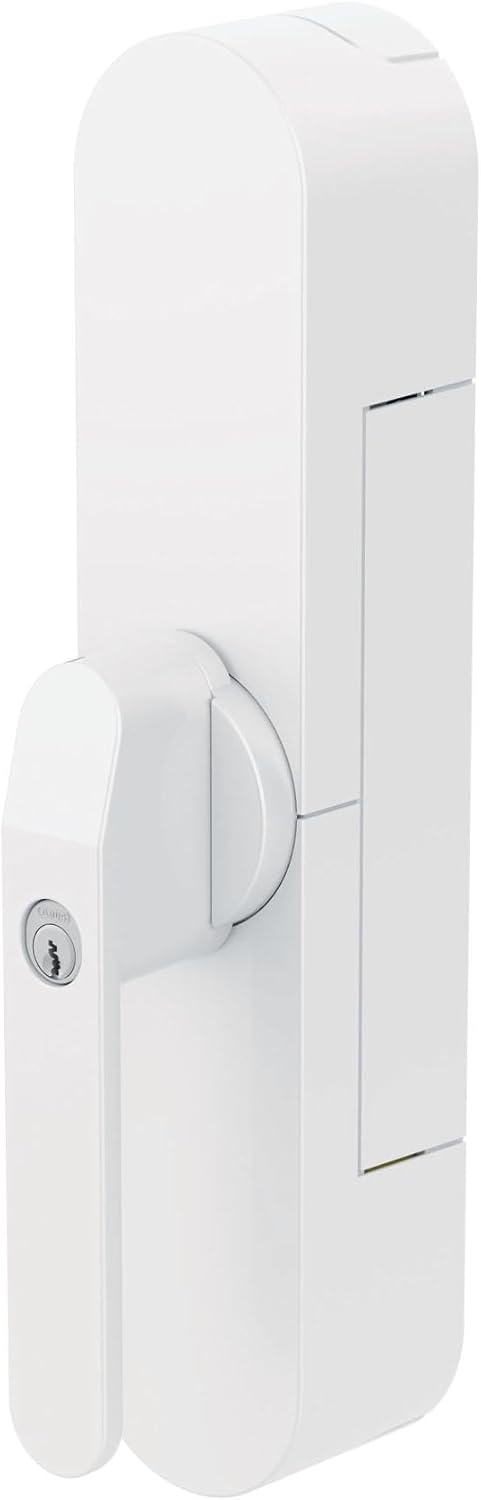 ABUS Fensterantrieb WINTECTO One – Smarter Fenstergriff für Fenster, Balkon- und Terrassentür – mit Alarmfunktion – einfache Montage ohne Bohren – Weiß, verschiedenschließend