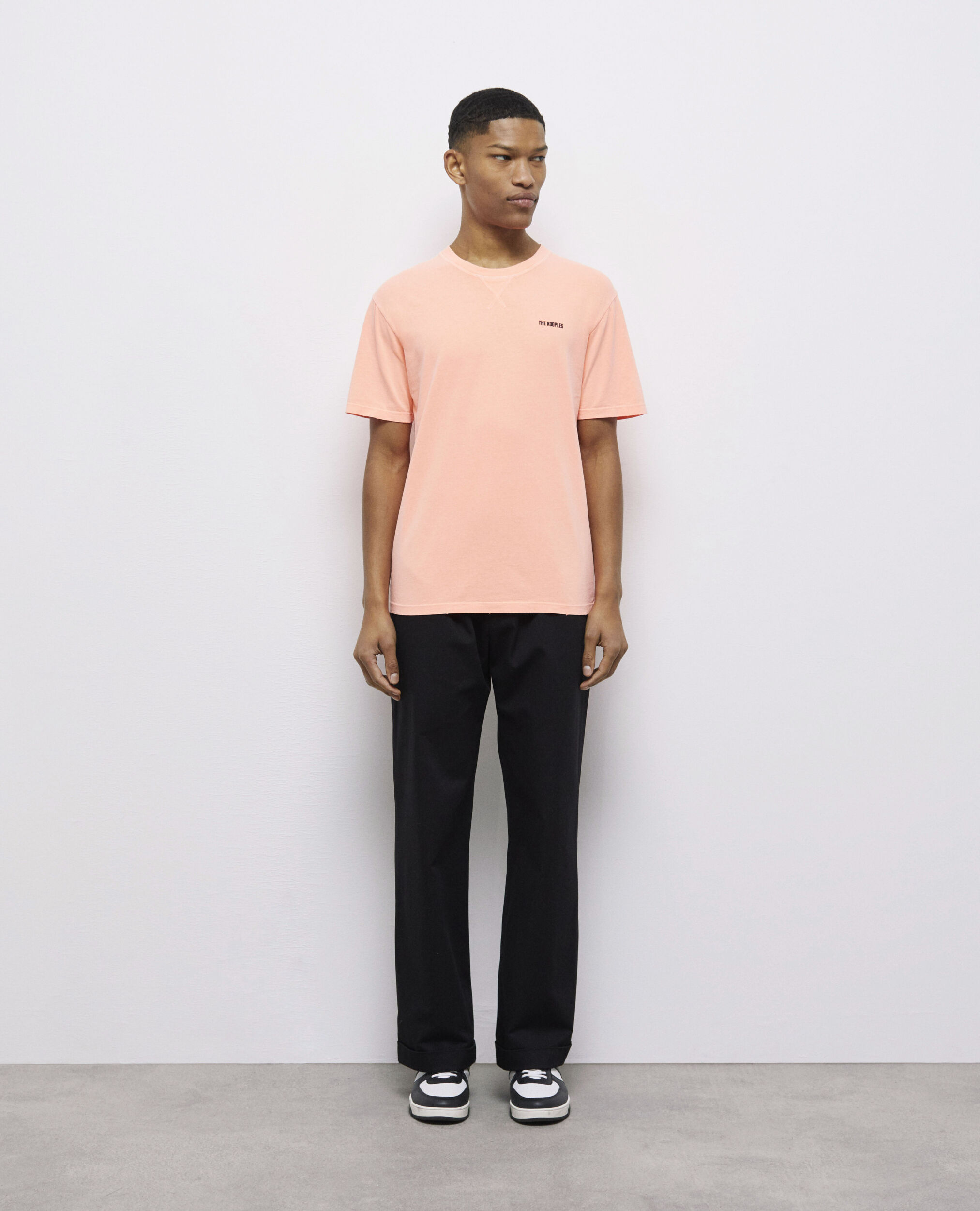 T-shirt orange fluo avec logo