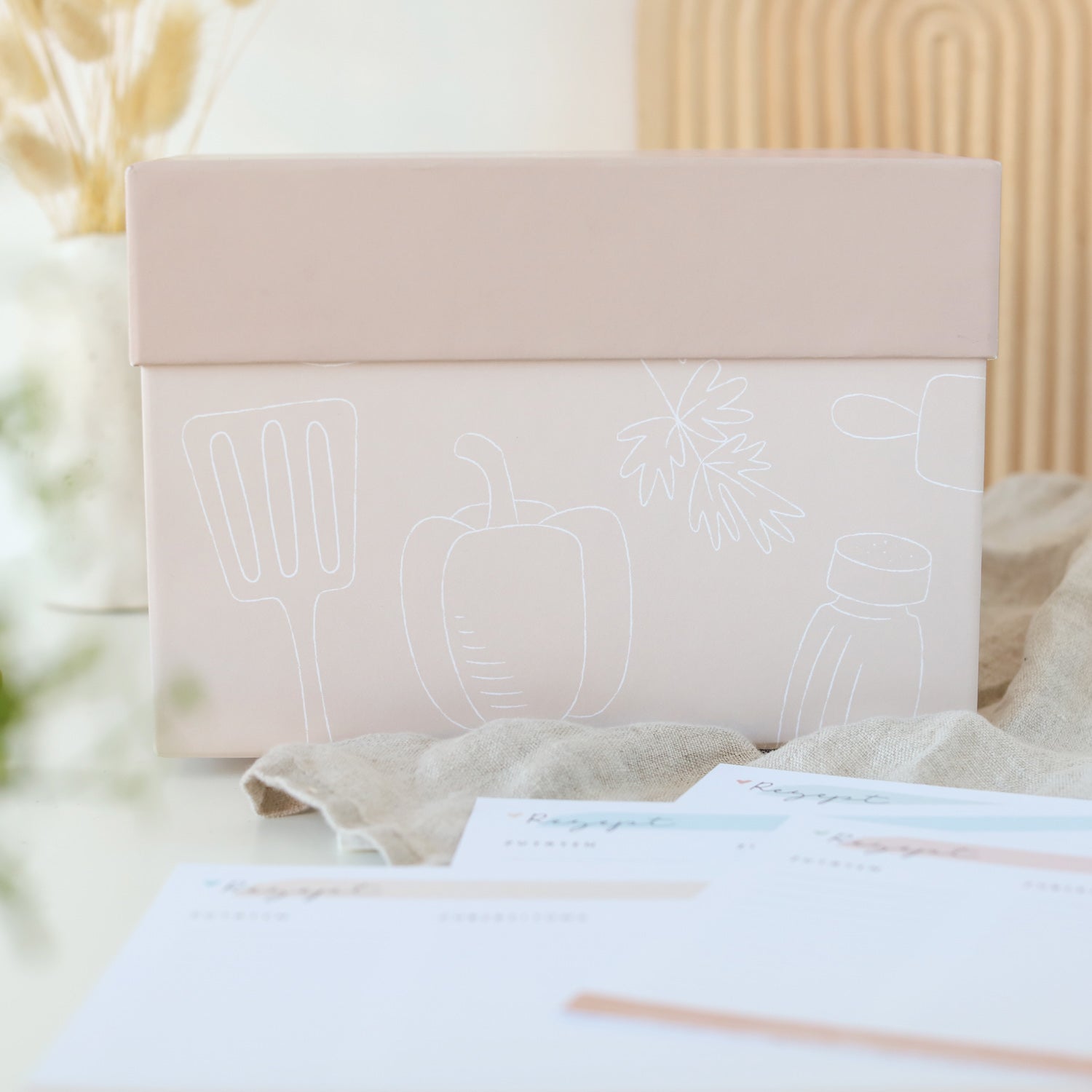 Rezeptbox mit Karten „Lieblingsrezepte