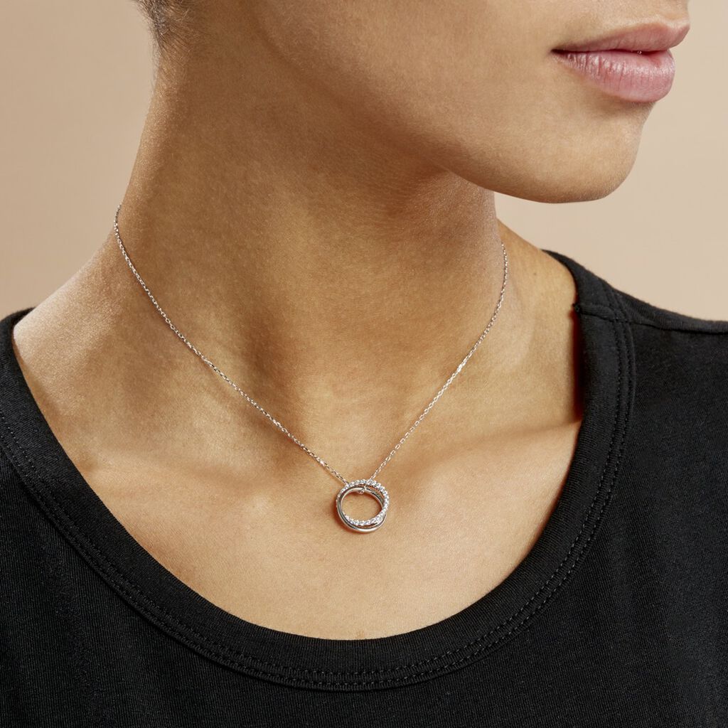 Collier Circus Argent Blanc Oxyde De Zirconium