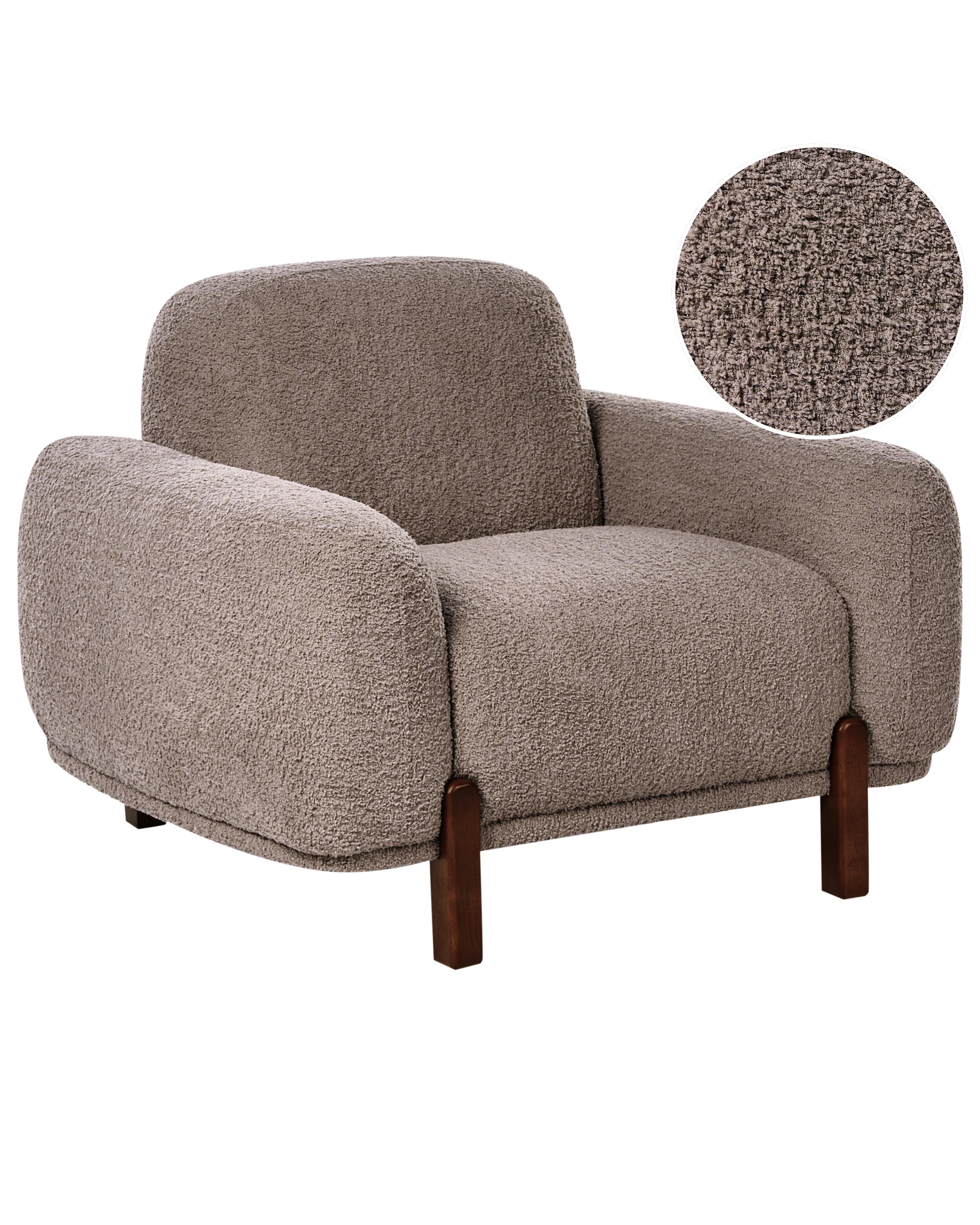 Fauteuil ODNES Bouclé Taupe