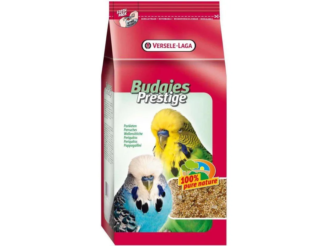 Versele-Laga Budgies 1kg, Frø, 1 kg, Papegøje, Yellow millet 30%, red millet 12%, shelled oats 10.5%, white millet 38%, canary seed 4%, linseed..., 1 kg
