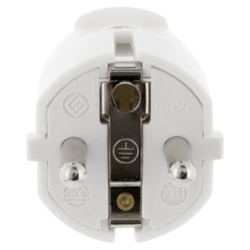 Stekker PVC Randaarde Wit