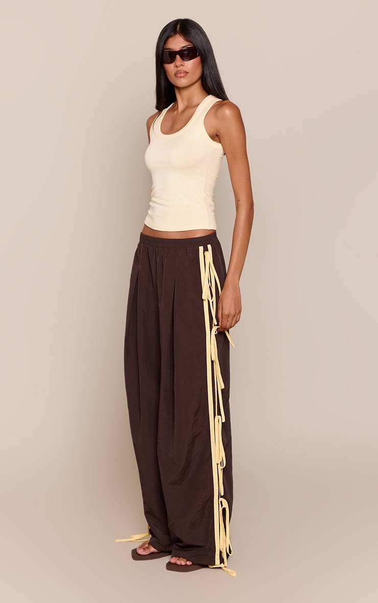 Chocolat Pantalon De Survêtement À Liens Latéraux