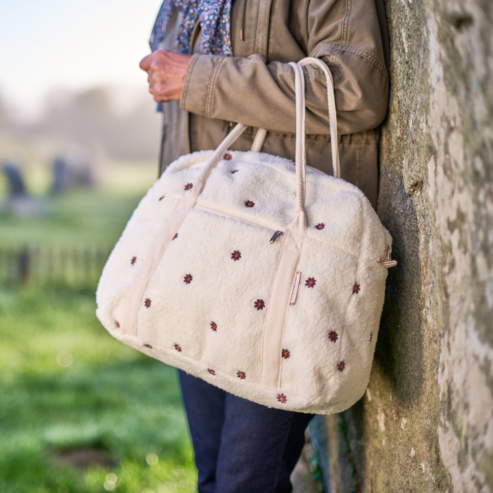 Sac Bowling Moumoute Ivoire Fleurie