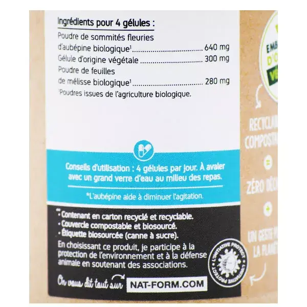 Nat & Form Eco-Friendly Hawthorn Lemon Bress Orgânico 120 cápsulas