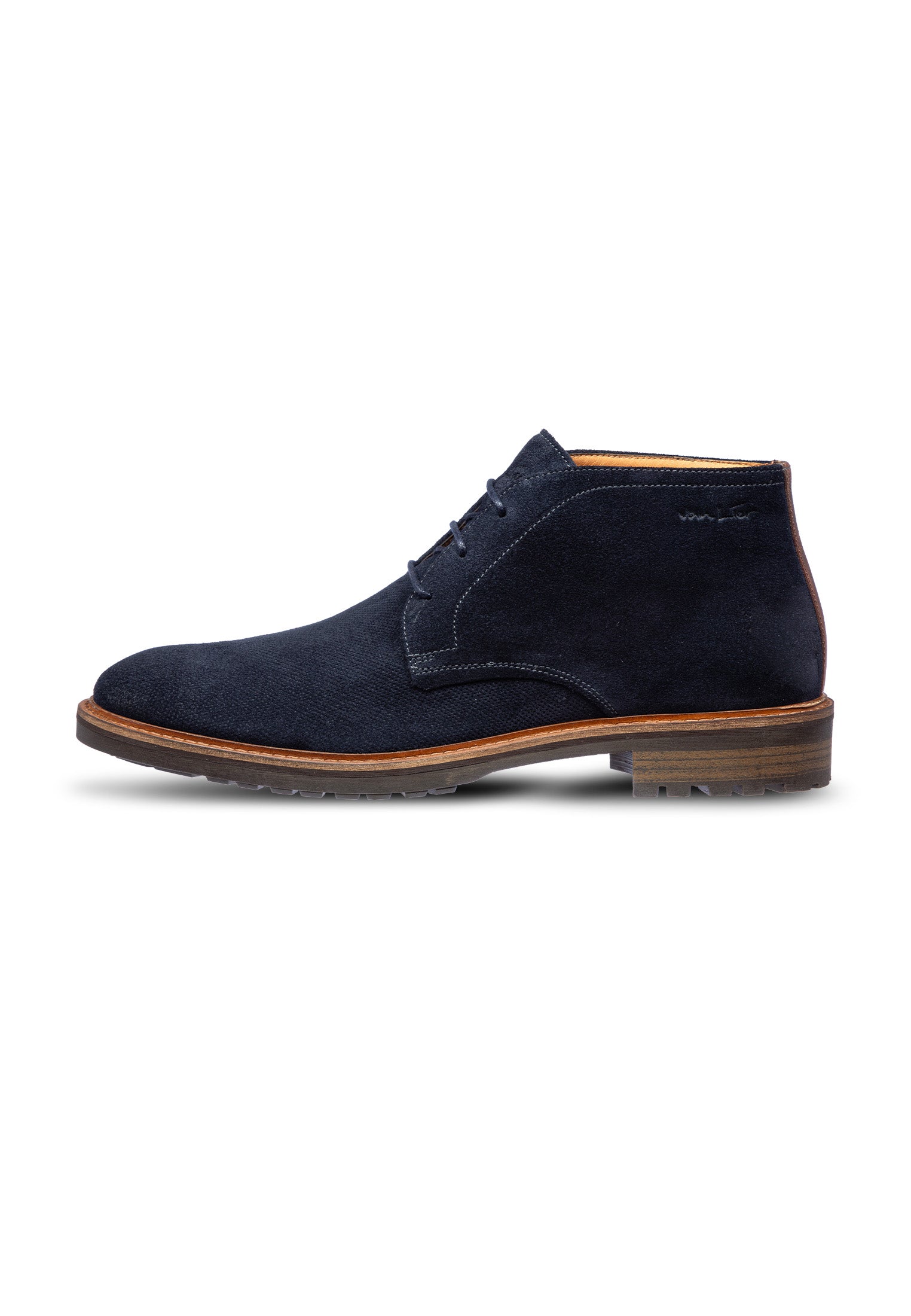 Navy suède Rigi halfhoge veterschoen