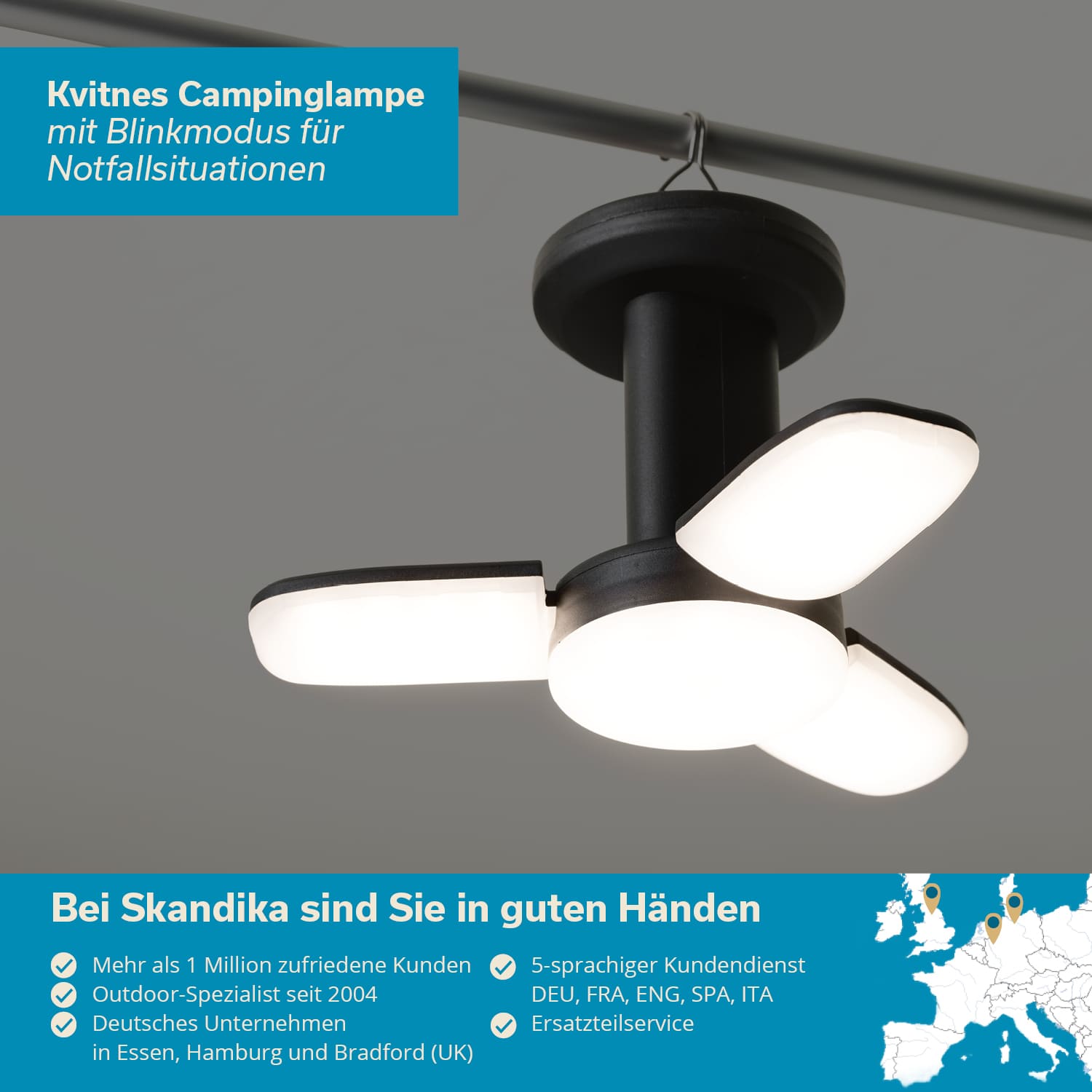 Skandika Kvitnes Campinglamp
