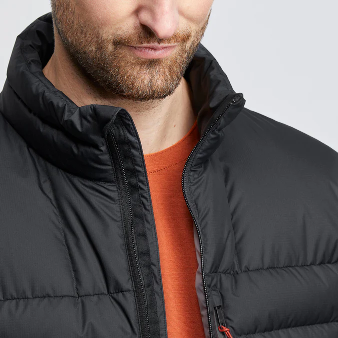 Decathlon Forclaz - Jaqueta puffer masculina Forclaz MT500 com enchimento de plumas