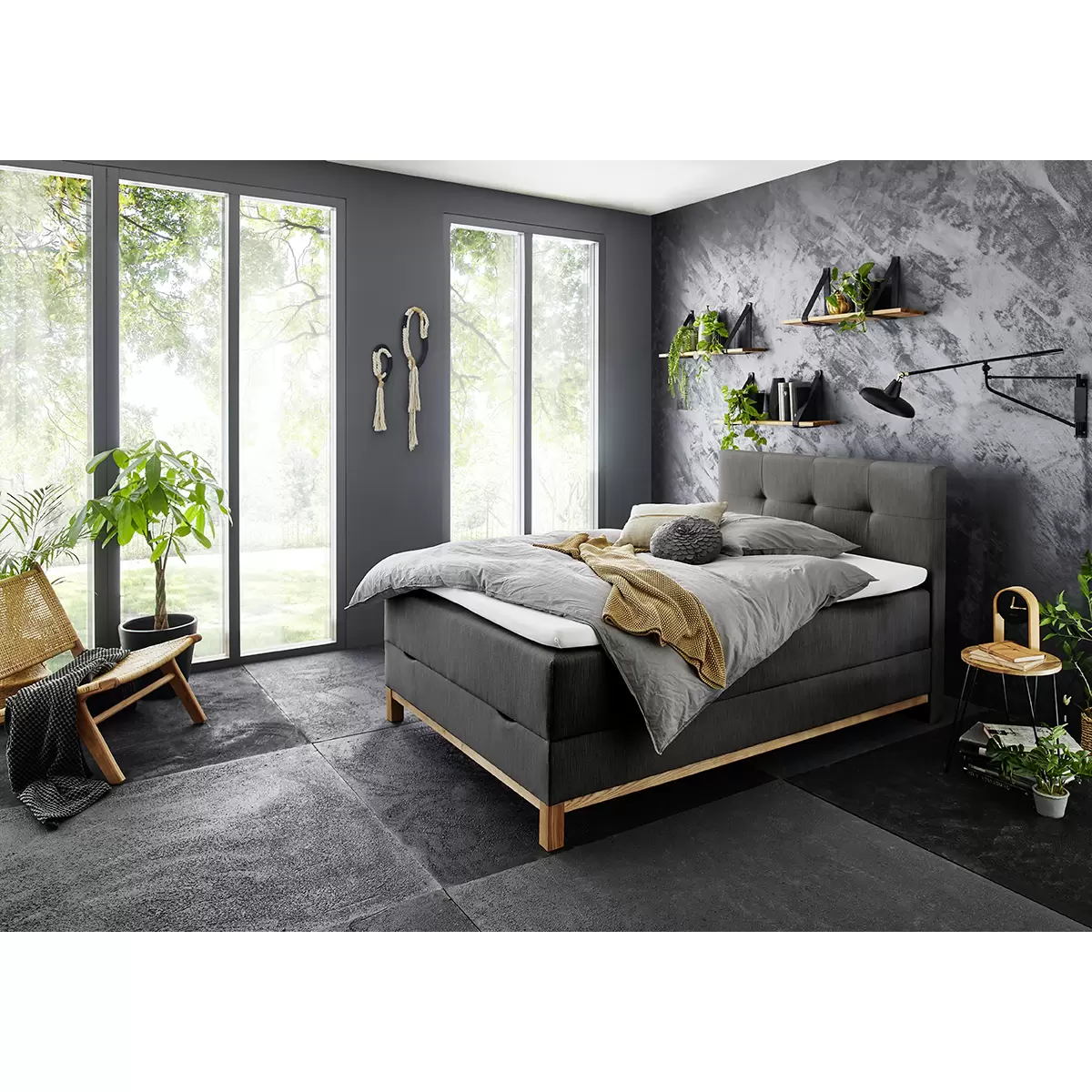 Boxspringbett CATANIA 120x200 Anthrazit