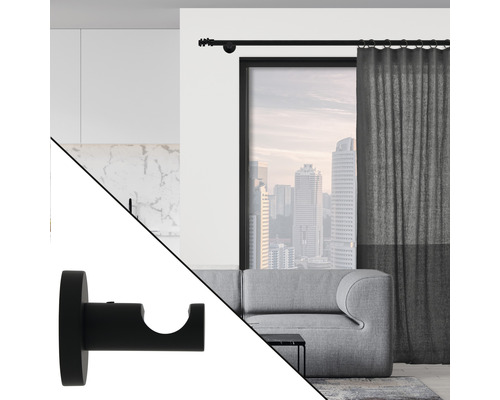 Wandbeugel, enkel spoor, voor Premium Black Line, zwart, Ø 20 mm, lang 4,2 cm, 1 st.