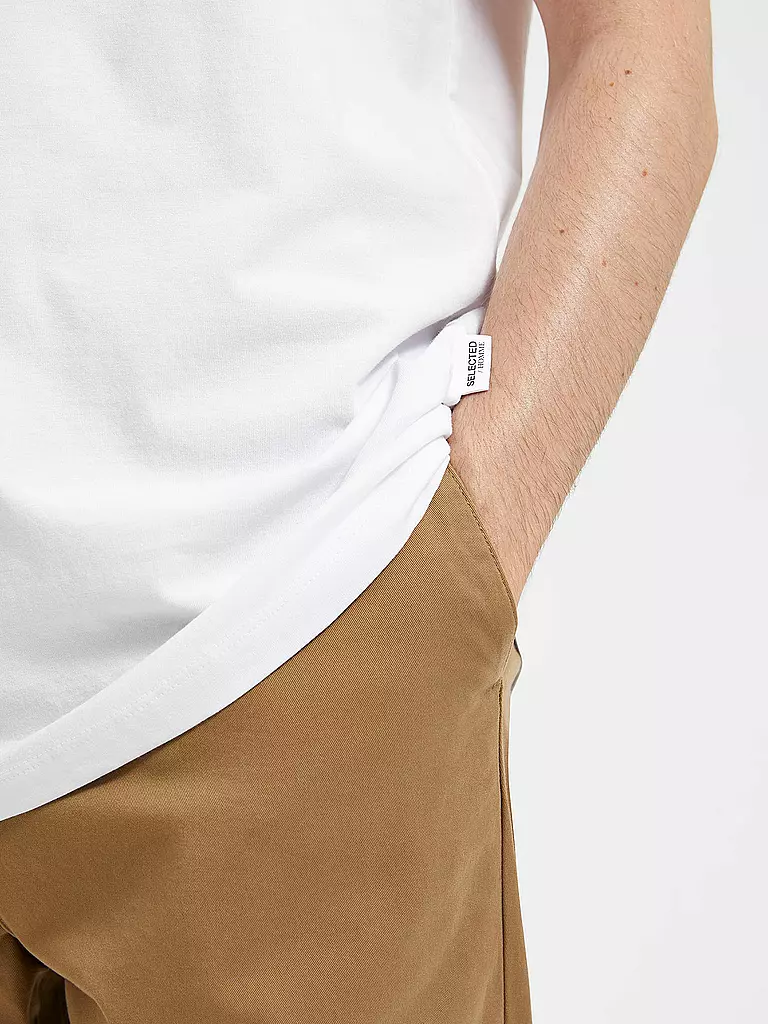 SELECTED T-Shirt SLHASPEN  weiss
