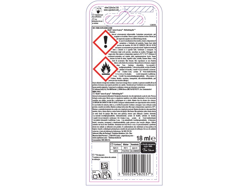 AMBIENTADOR S&S RECARGA GLADE PET REFRESHING AIR 18ML