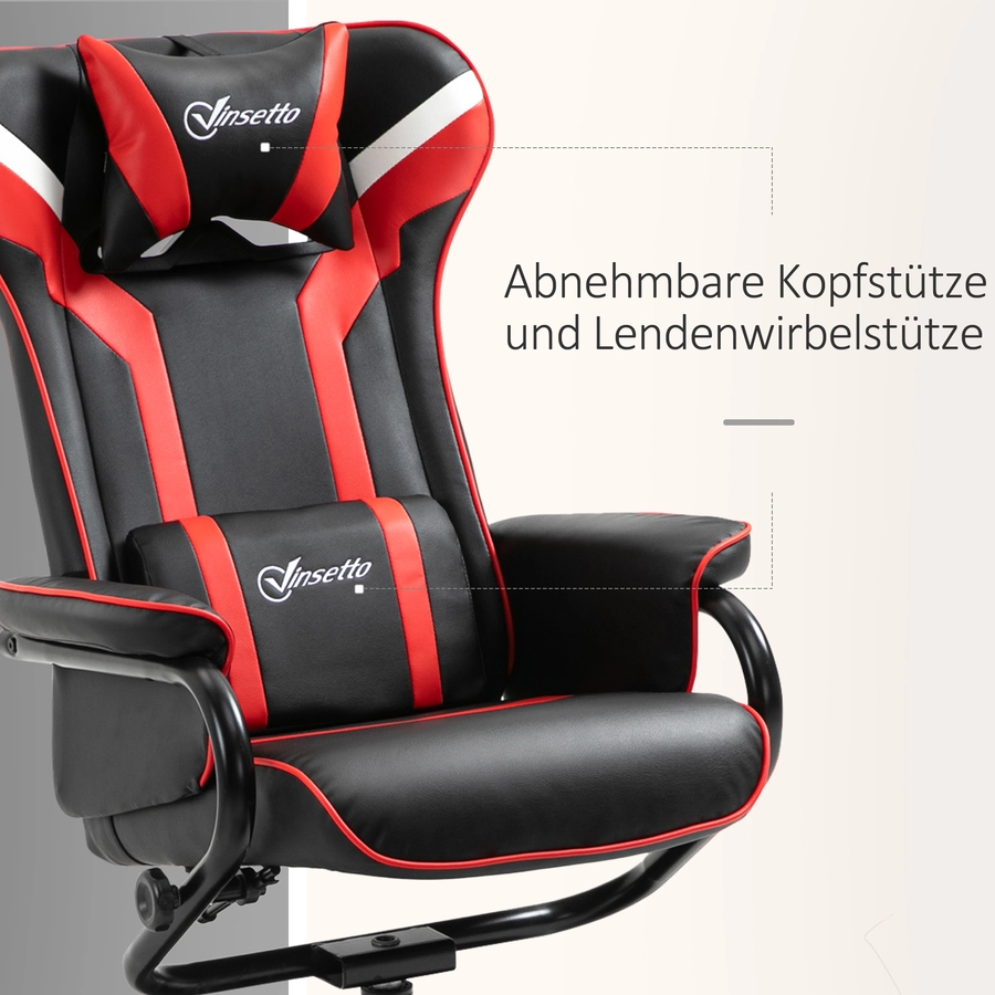 HOMCOM Relaxsessel mit Hocker schwarz, rot