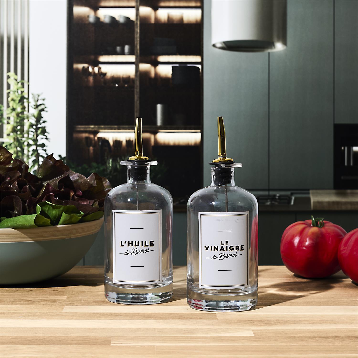 BOUTEILLE HUILE VINAIGRE ETIQUETTE BISTROT 50CL