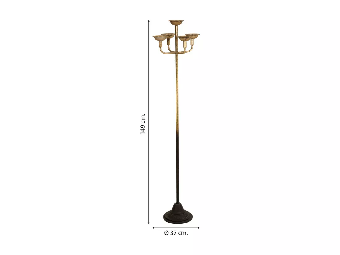 Lampadaire en métal noir 37x37x149h