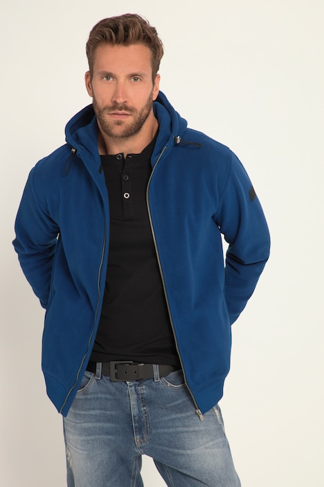 Fleece-Hoodiejacke, Kapuze, Zipper, Kängurutasche, bis 8 XL