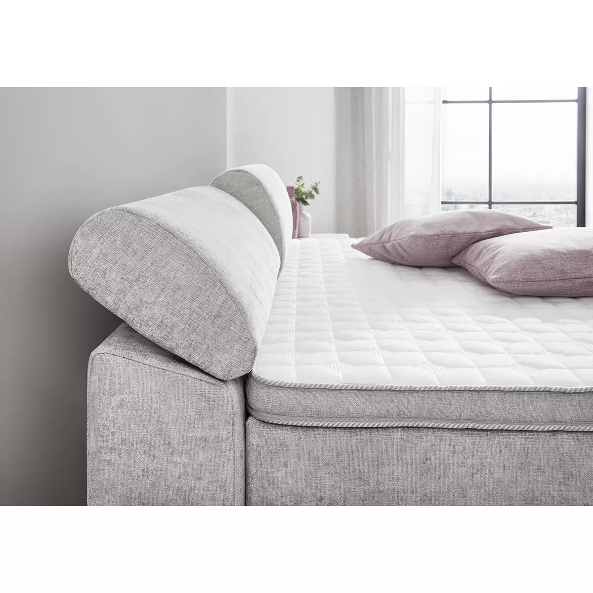 Boxspringbett Dora 180x200 Hellgrau