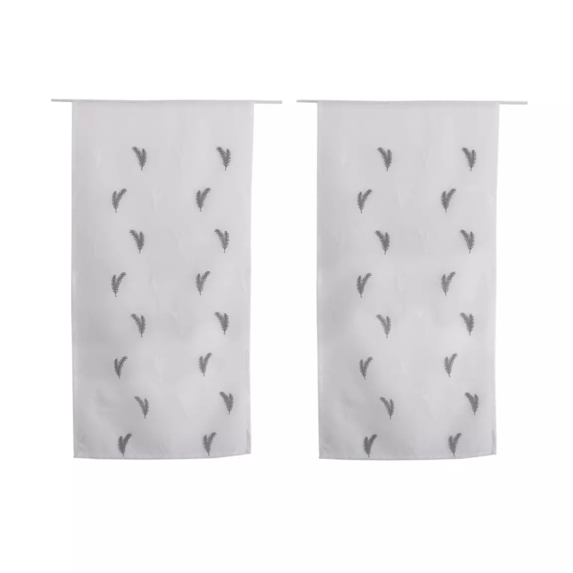 Paire de voilages passe-tringle (60 x 120 cm) Calisson Grise