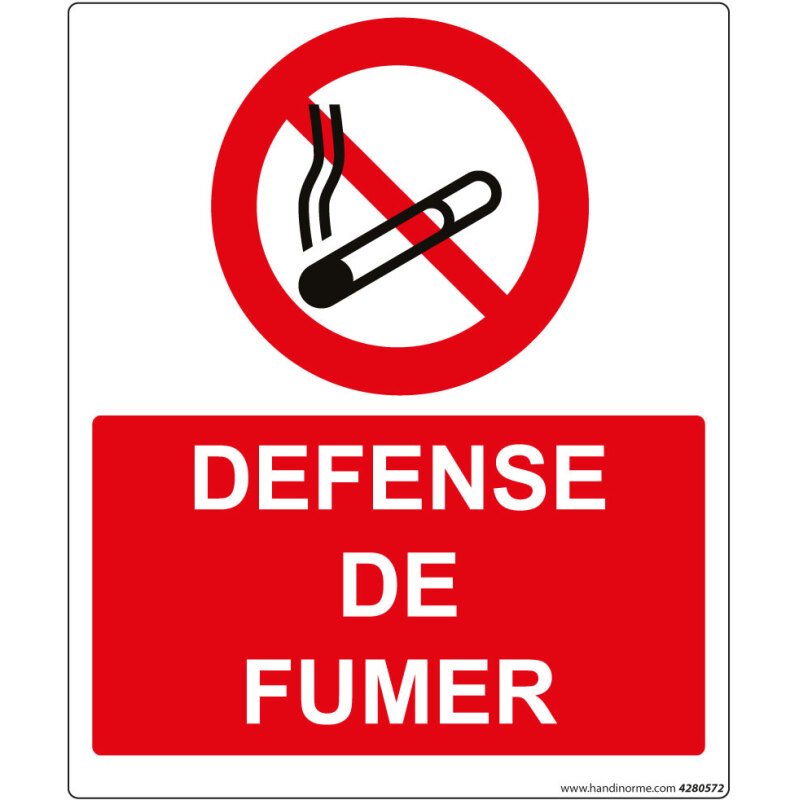 Panneau d'interdiction ISO EN 7010 - Défense de fumer - P002