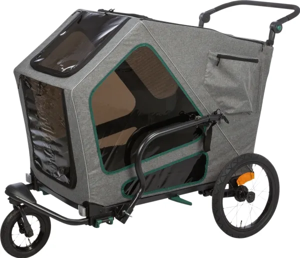 Trixie Bicycle trailer, L: 80 × 103 × 98/147 cm, grey/sage