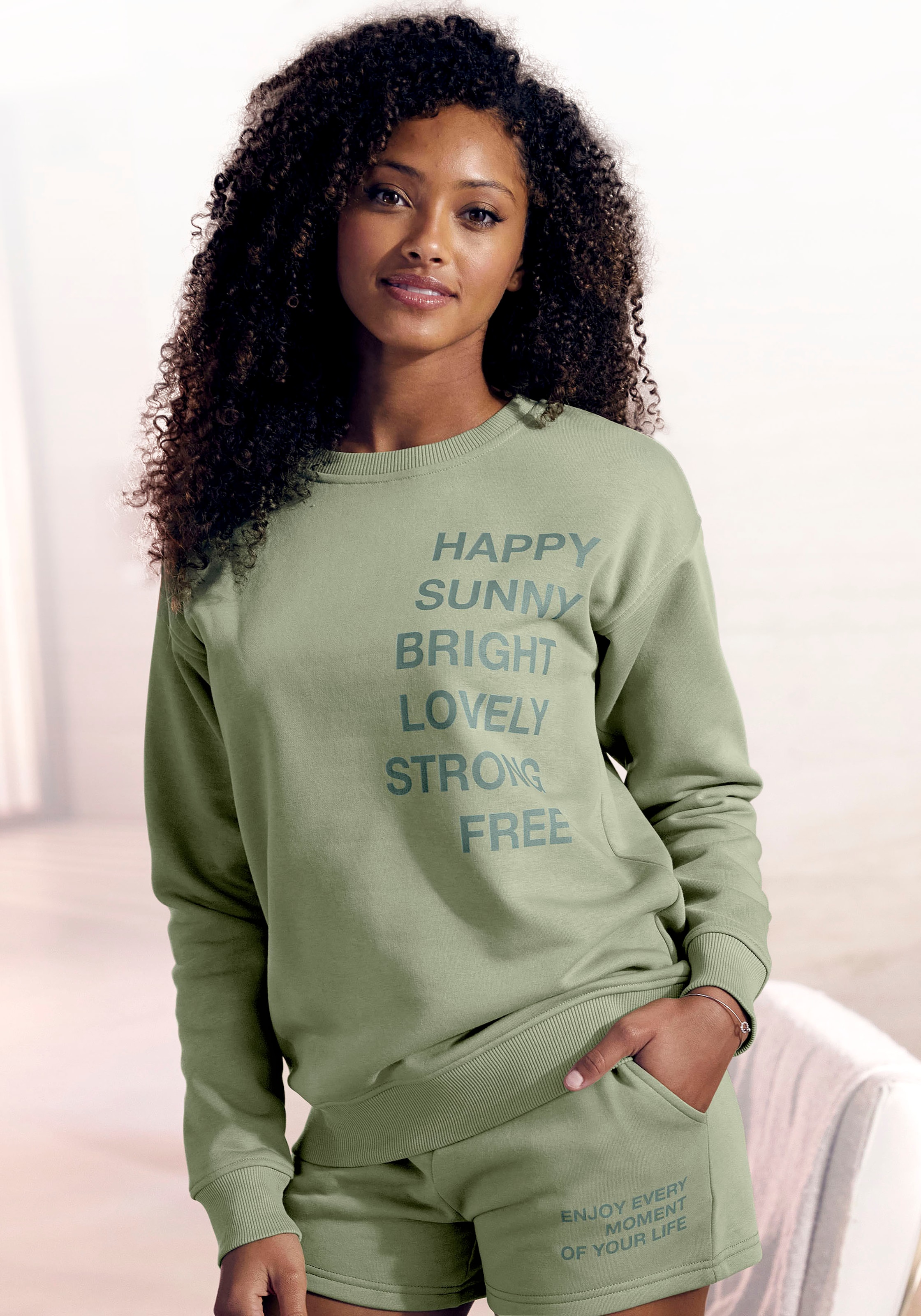Buffalo Sweatshirt , mit Statement Druck, Loungeanzug