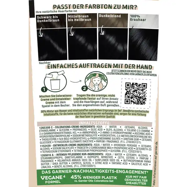 Dauerhafte Haarfarbe 1.10 Mitternachts-Schwarz