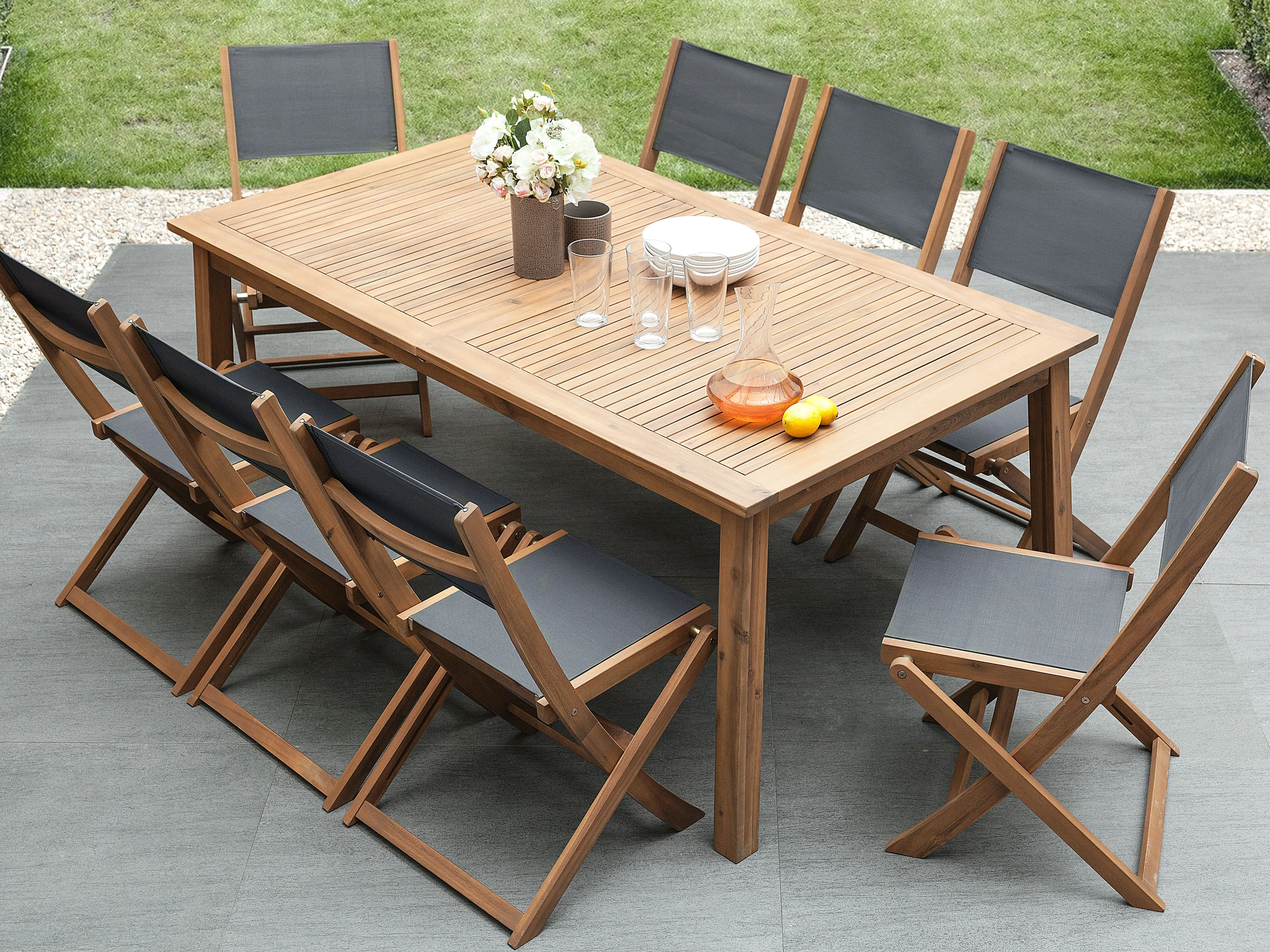 Uitschuifbare tuintafel CESANA 180/240 cm 100 cm Acaciahout Lichtbruin