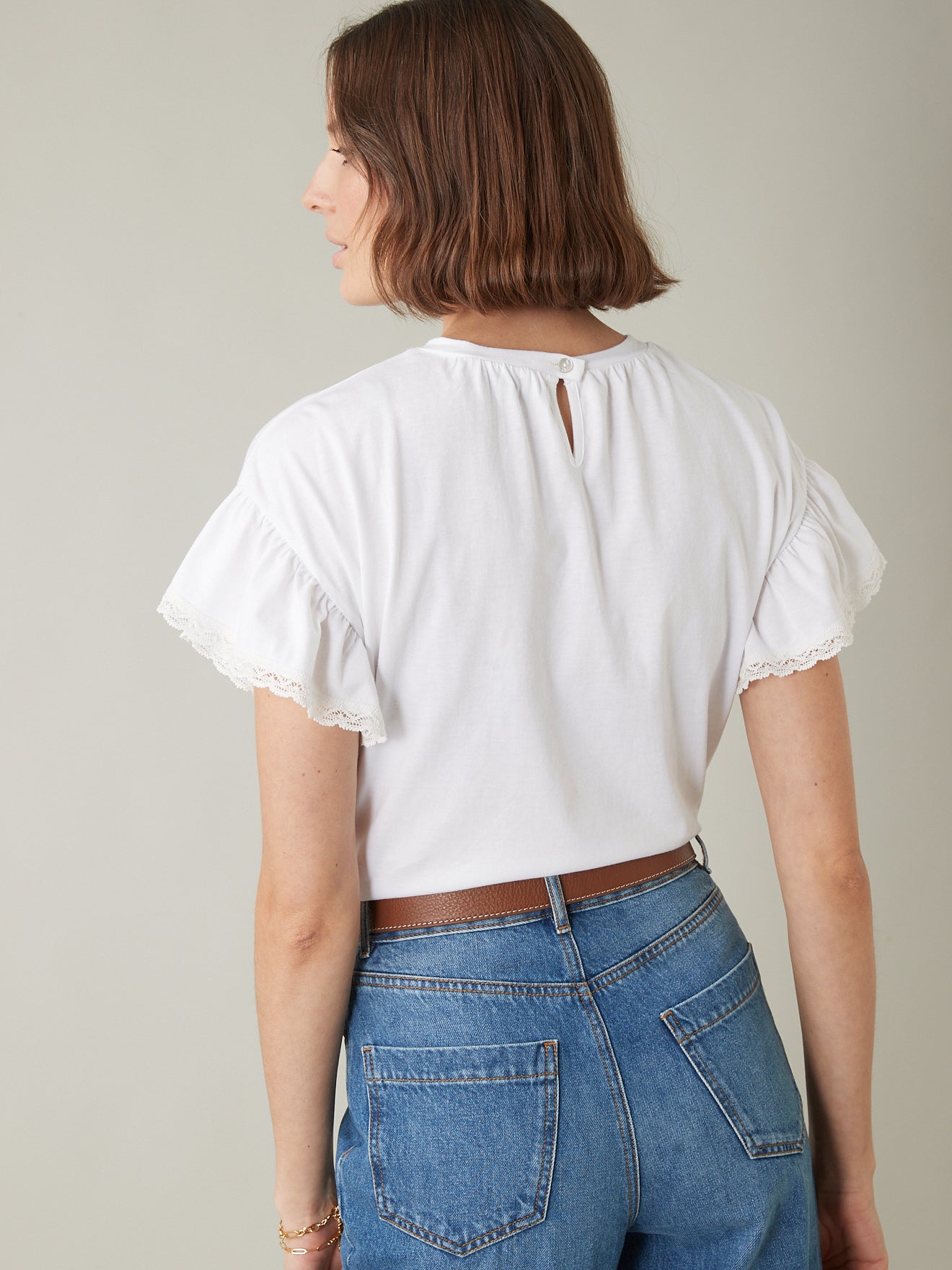T-shirt manches volantées femme - coton bio